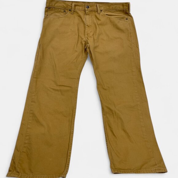 Levi's 505 Men's Denim Jeans Size 38x32 Regular Fit Straight Leg Khaki Brown Tan - Picture 1 of 13